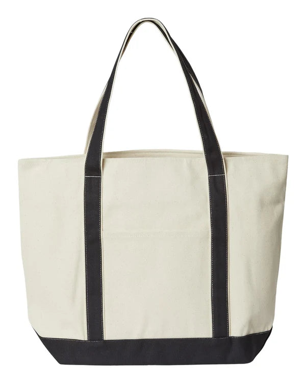 Zippered Cotton Canvas Resort Tote