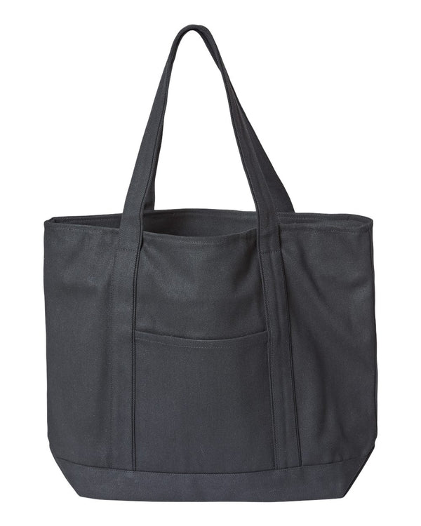 Zippered Cotton Canvas Resort Tote