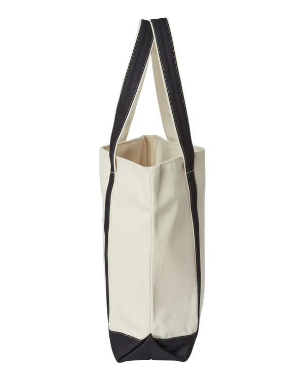 Zippered Cotton Canvas Resort Tote